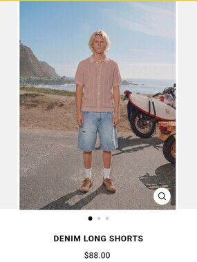 WESC Pale Blue Long Men’s Denim Shorts - Relaxed Fit